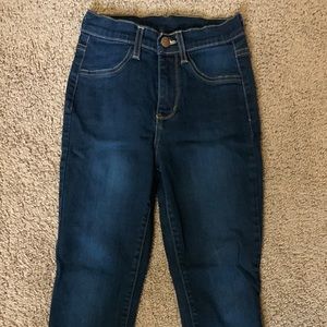 Dark Wash Stretchy Denim Jeans (High Rise)